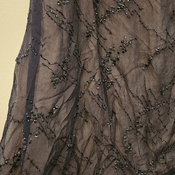 Narciso Rodriguez 100% Silk Beaded Black Slip Dress Midi Length Size 0 - Picture 6 of 7